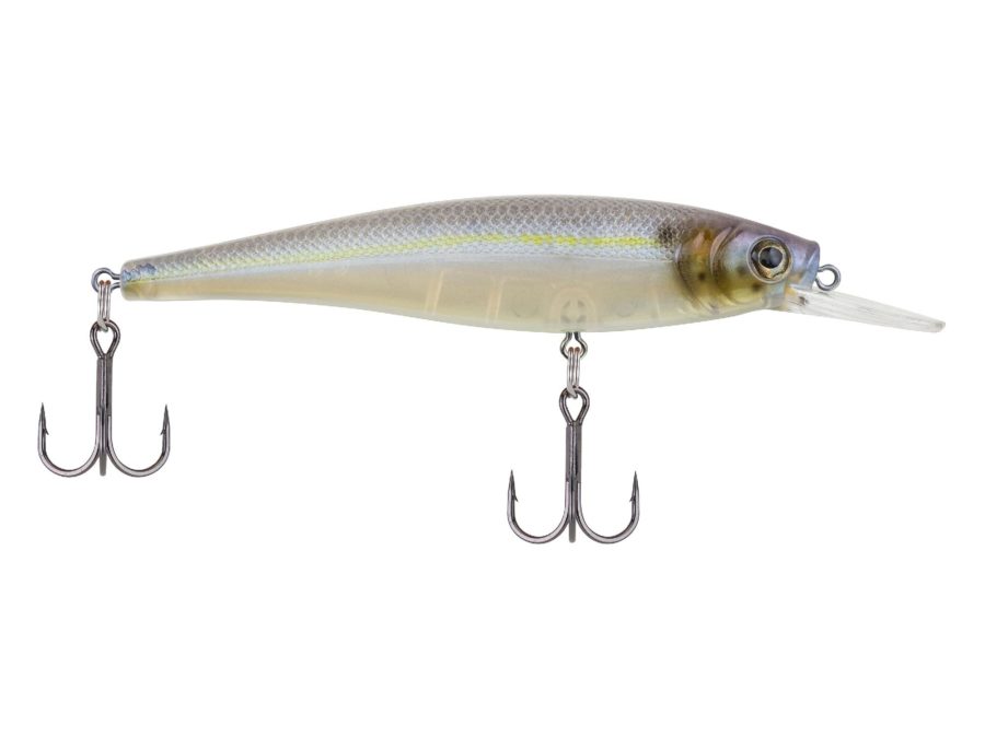 Cutter 90+ Hard Bait – 3 1-2″ Length, 4′-6′ Swimming Depth, 2 Hooks, Chartreuse Shad, Per 1