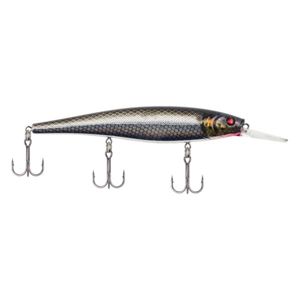 Cutter 110+ Hard Bait – 4 3-8″ Length, 4′-8′ Swimming Depth, 3 Hooks, Black Silver, Per 1
