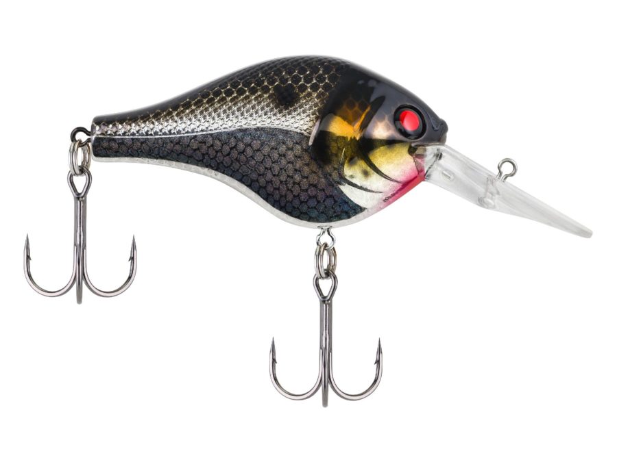 Digger Hard Bait – 2 1-2″ Length, 7′-9′ Swimming Depth, 2 Hooks, Black Silver, Per 1