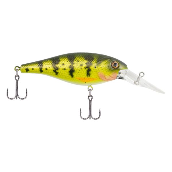 Bad Shad Hard Bait – 2″ Length, 5-7′ Swimming Depth, 2 Hooks, Yellow Perch, Per 1