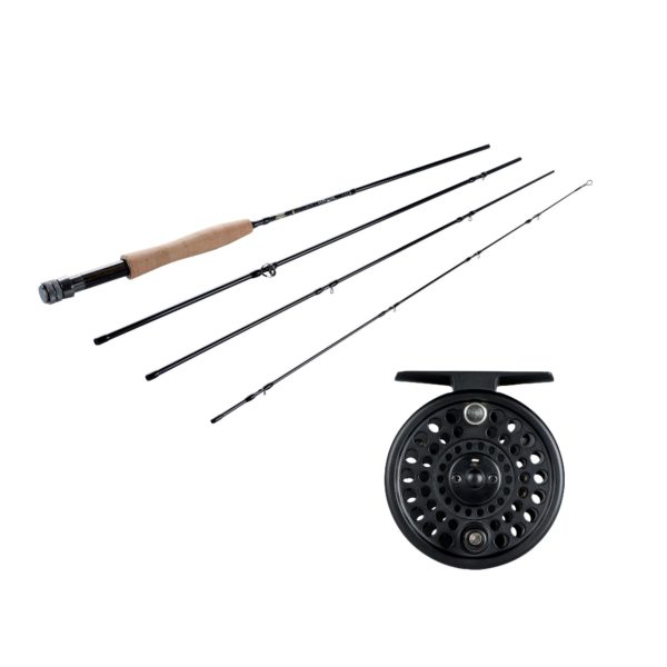 NightHawk Fly Kit – 7-8 Reel Size, 1.1:1 Gear Ratio, 9’6″ Length, 4 Piece Rod, 8wt Line Rating