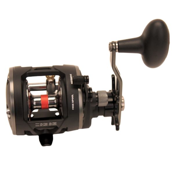 Warfare Level Wind Conventional Reel – 15 Reel Size. 5.1:1 Gear Ratio, 29″ Retrieve Rate, 15 lb Max Drag, RH, Boxed