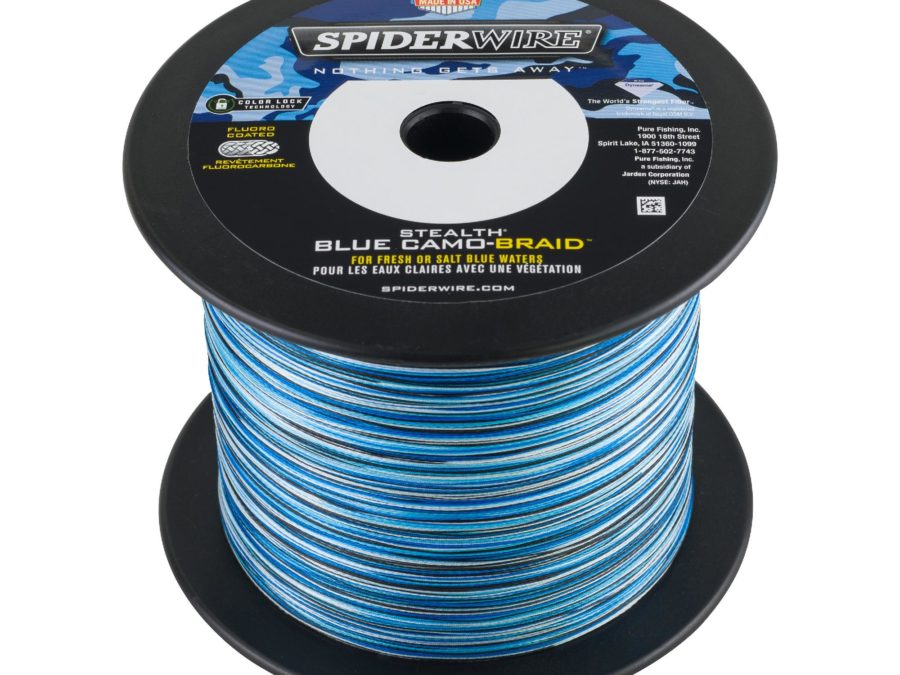 Stealth Braid Superline Line Spool – 1500 Yards, 0.015″ Diameter, 65 lbs Breaking Strength, Blue Camo