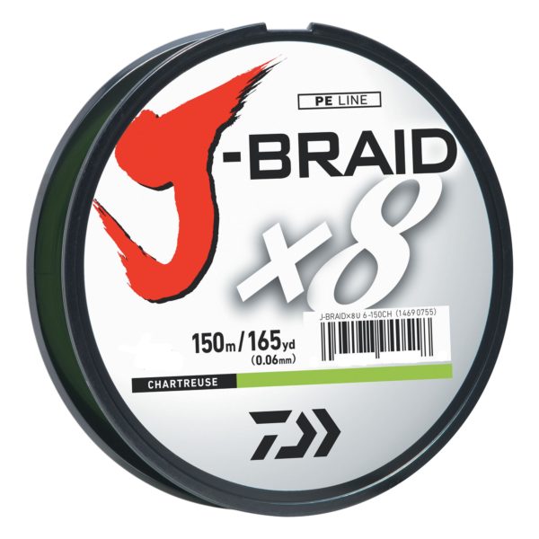 J-Braid Braided Line – 10 lbs Tested, 165 Yards-150m Filler Spool, Chartreuse