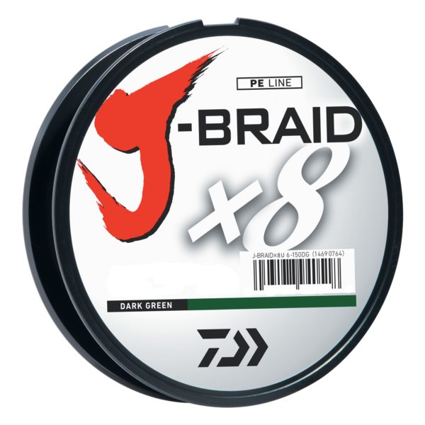 J-Braid Braided Line – 10 lbs Tested, 330 Yards-300m Filler Spool, Dark Green