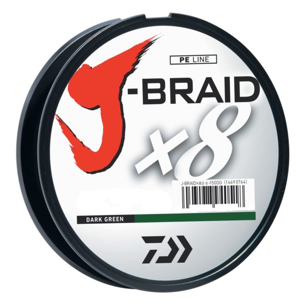 J-Braid Braided Line – 40 lbs Tested, 330 Yards-300m Filler Spool, Dark Green