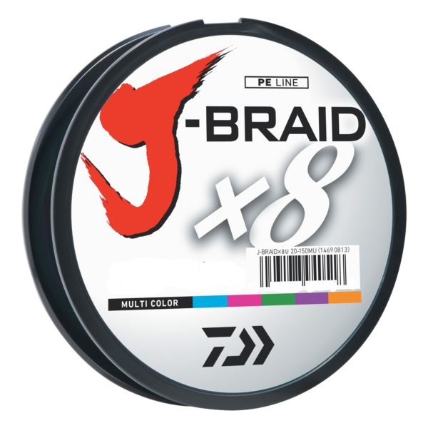 J-Braid Braided Line – 40 lbs Tested, 330 Yards-300m Filler Spool, Multi Color