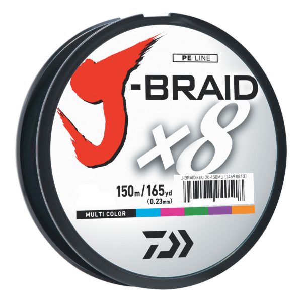 J-Braid Braided Line – 50 lbs Tested, 165 Yards-150m Filler Spool, Multi Color