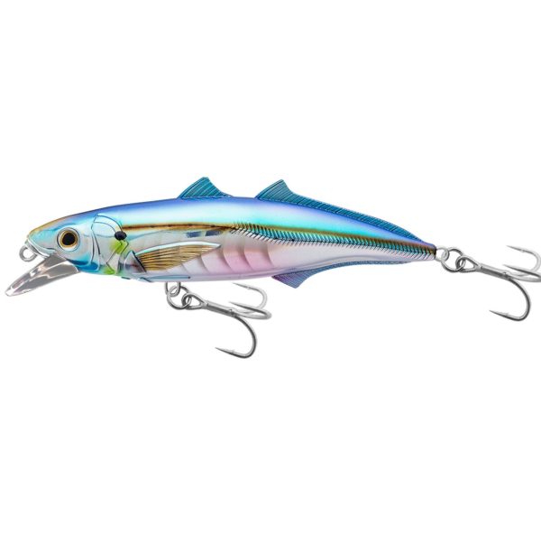 Cigar Minow Jerkbait – Saltwater, 4 1-2″, #1-0 Hook, 2′-4′ Depth, Pearl-Blue