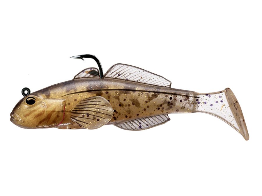 Goby Paddle Tail – Freshwater, 3 1-4″, #1-0 Hook, Variable Depth, Natural-Gold