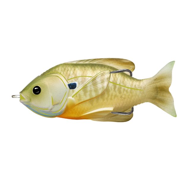 Sunfish Hollow Body – Freshwater, 3 1-2″, #4-0 Hook. Topwater Depth, Natural-Green Bluegill