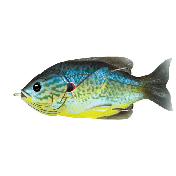 Sunfish Hollow Body – Freshwater, 3 1-2″, #4-0 Hook. Topwater Depth, Blue-Yellow Pumpkinseed