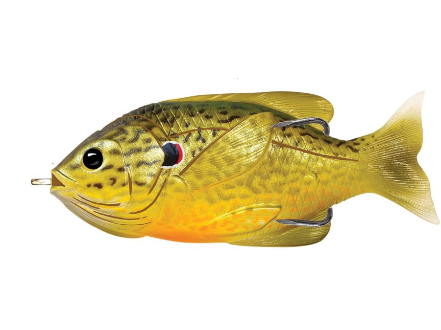 Sunfish Hollow Body – Freshwater, 3 1-2″, #4-0 Hook. Topwater Depth, Green-Bronze Pumpkinseed