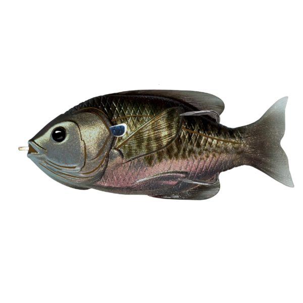 Sunfish Hollow Body – Freshwater, 3 1-2″, #4-0 Hook. Topwater Depth, Midnight-Metallic Bluegill