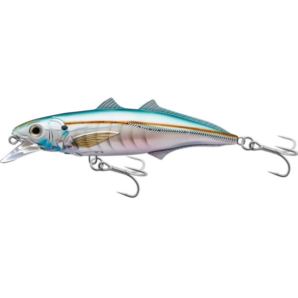 Cigar Minow Jerkbait – Saltwater, 4 1-2″, #1-0 Hook, 2′-4′ Depth, Pearl-Aqua
