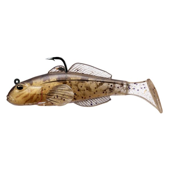 Goby Paddle Tail – Freshwater, 3 5-8″, #2-0 Hook, Variable, Natural-Gold