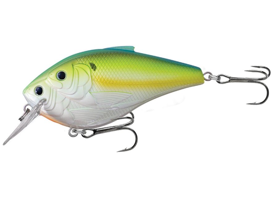 Threadfin Shad Squarebill – Freshwater, 3 1-2″,  #1-0 Hook, 5′-6′ Depth, Chartreuse-Pearl-Blue