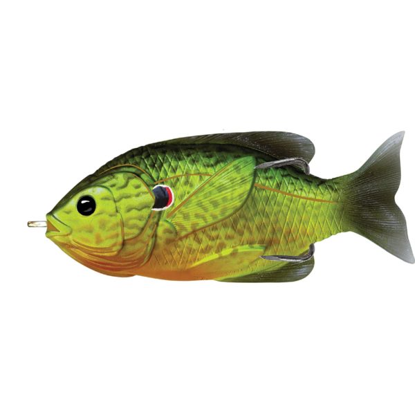 Sunfish Hollow Body – Freshwater, 3″, #3-0 Hook. Topwater Depth, Florescent Pumpkinseed