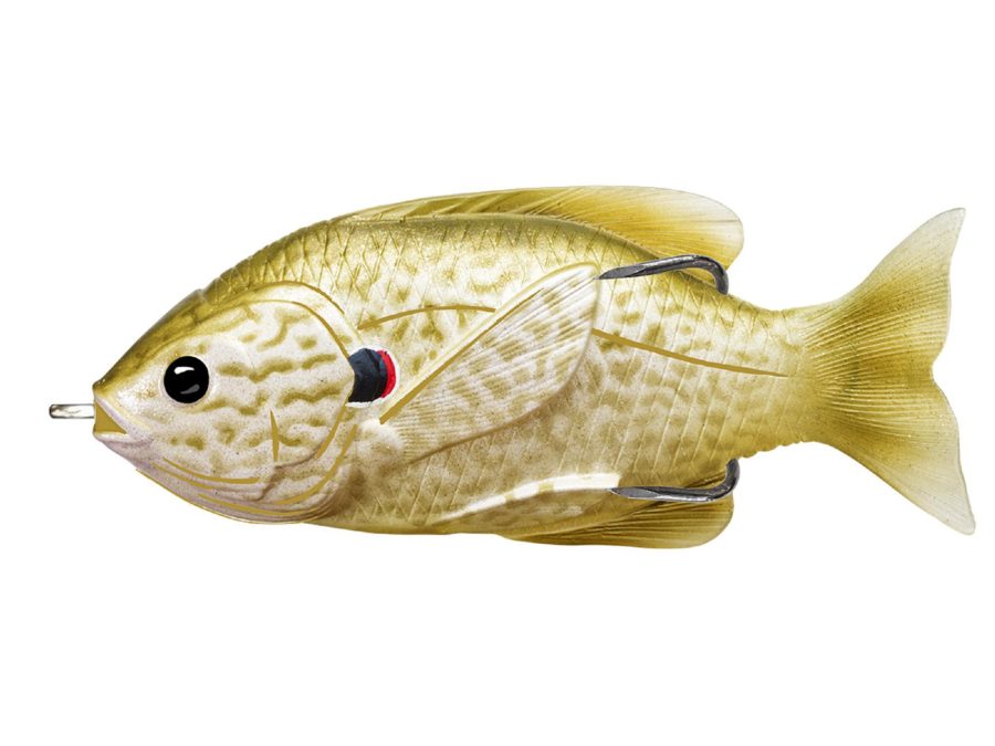 Sunfish Hollow Body – Freshwater, 3″, #3-0 Hook. Topwater Depth, Pearl-Olive Pumpkinseed