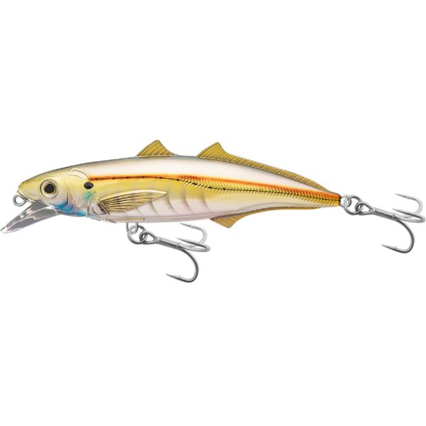Cigar Minow Jerkbait – Saltwater, 6″, #2-0 Hook, 2′-6′ Depth, Pearl-Gold