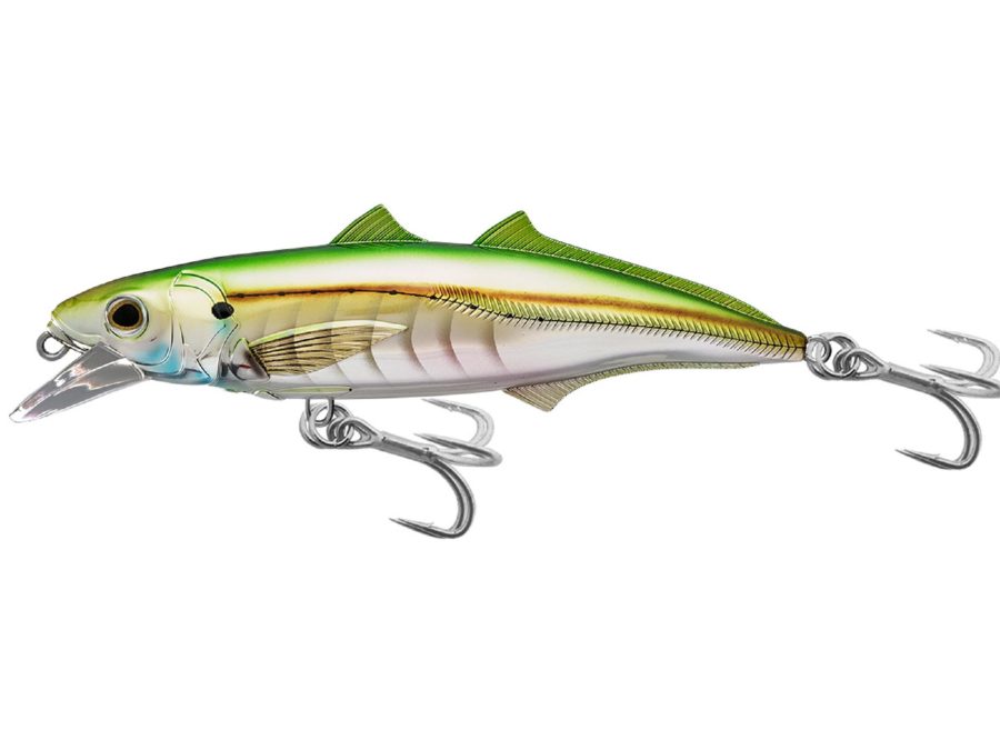 Cigar Minow Jerkbait – Saltwater, 6″, #2-0 Hook, 2′-6′ Depth, Pearl-Green
