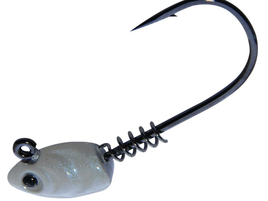 Superline Swim Bait Head Hook – Size 4-0, 1-4 oz, Pearl White, Per 3