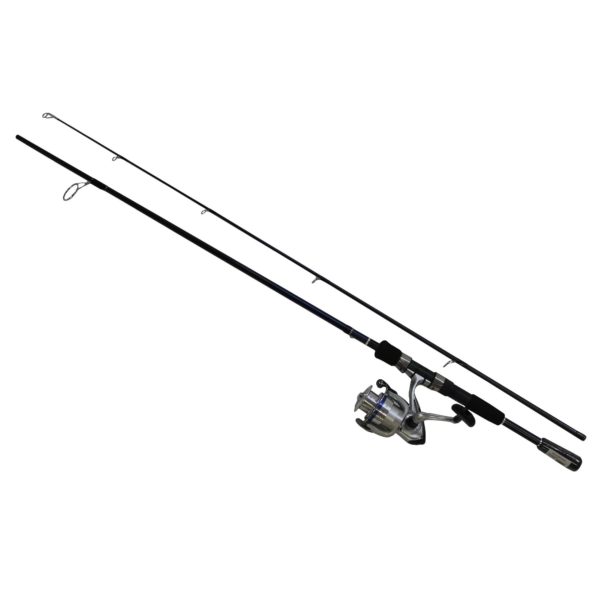 D-Shock Freshwater Spinning Combo – 2 Bearings, 6’6″, Length, 2 Piece Rod, Medium Power, Fiberglass Blank Material