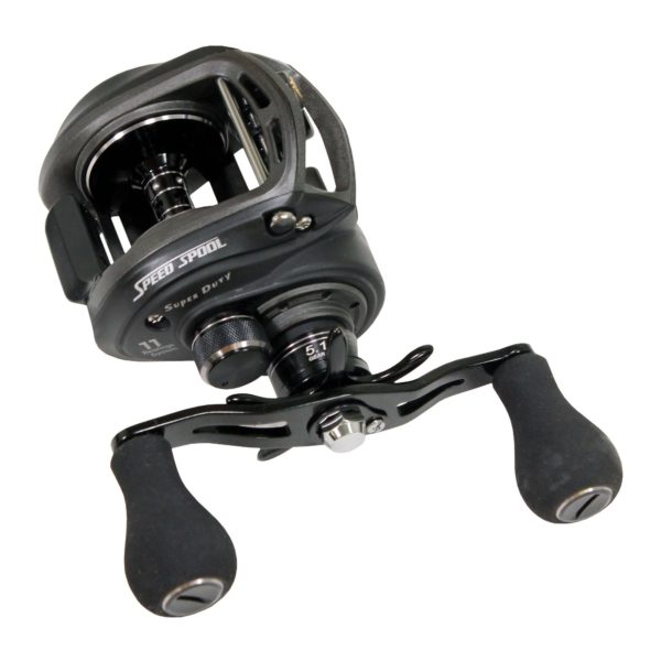 SuperDuty Wide Speed Spool Casting Reel – 5.1:1 Gear Ratio, 11 Bearings, 21″ Retrieve Rate, 14 lb Max Drag, Right Hand