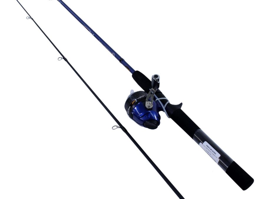 Ameican Hero  Spincast Combo, 3.1:1 Gear Ratio, 5’6″ 2pc Rod, Medium Power