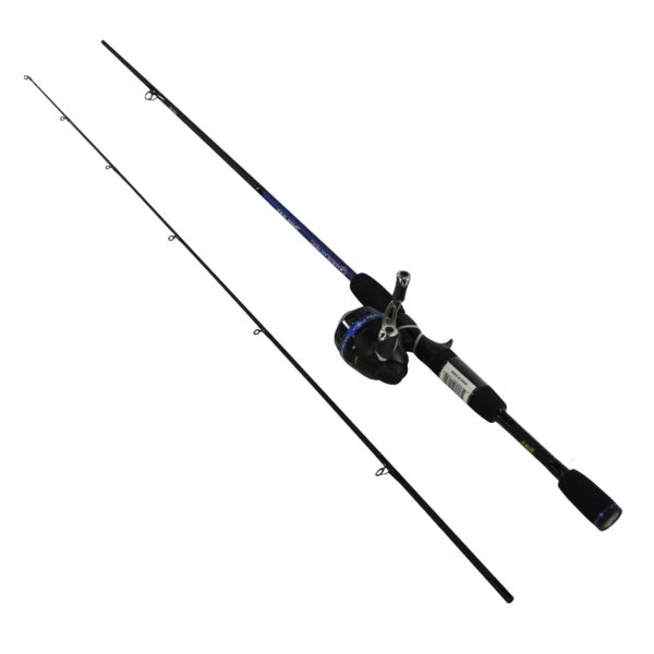 American Hero Freshwater Spincast Combo, 6′ 2pc Rod, 3.1:1 Gear Ratio 0 Bearings