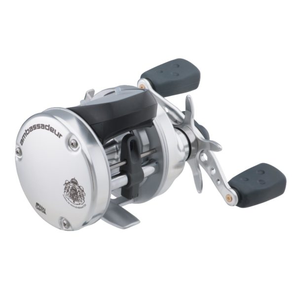Ambassadeur s Line Counter Baitcast Round Reel – 5500, 5.3:1 Gear Ratio, 3 Bearing, 25 1-2″ Retrieve Rate, Left Hand, Boxed