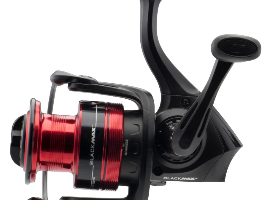 Black Max Spinning Reel – 5, 5.2:1 Gear Ratio, 6 Bearings, 20 1-2″ Retrieve Rate, Ambidextrous, Boxed