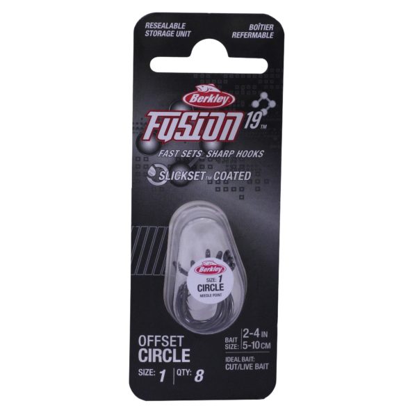 Fusion19 Circle Hooks – Size 1 Hook, Smoke Satin, Per 8
