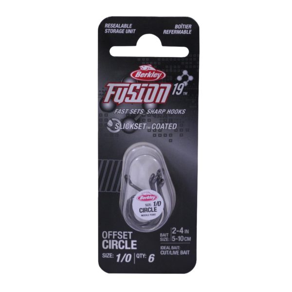 Fusion19 Circle Hooks – Size 1-0 Hook, Smoke Satin, Per 6