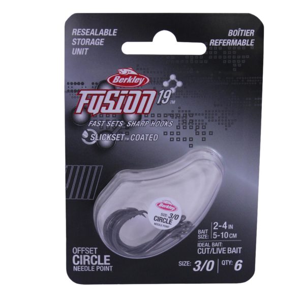 Fusion19 Circle Hooks – Size 3-0 Hook, Smoke Satin, Per 6
