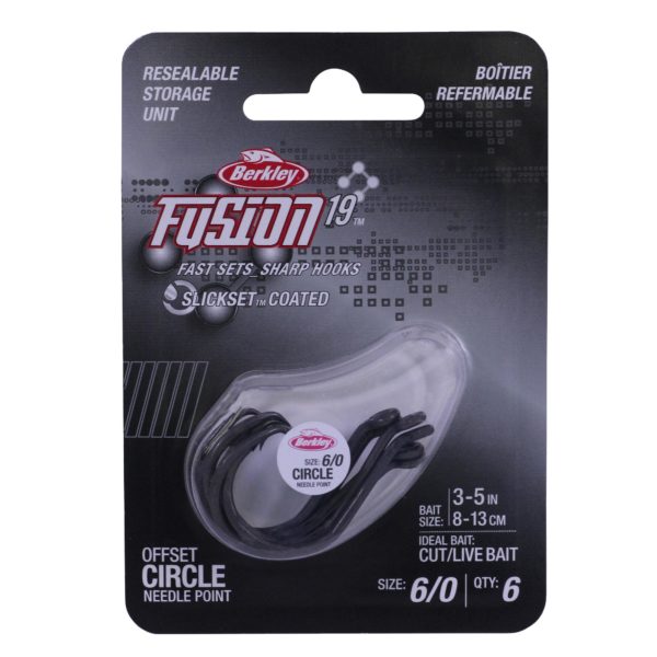 Fusion19 Circle Hooks – Size 6-0 Hook, Smoke Satin, Per 6