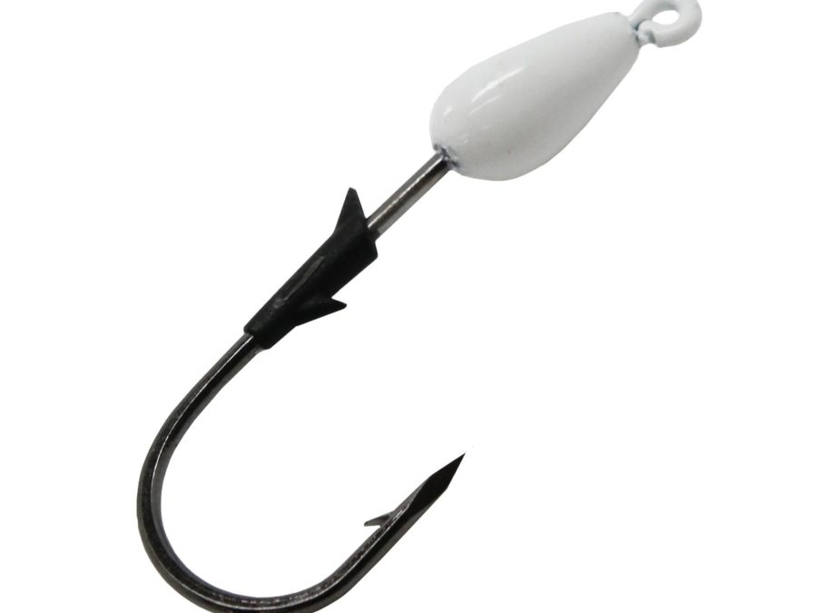 TroKar SwimBait Head – Size 1-4 oz, Black Chrome Hook, White