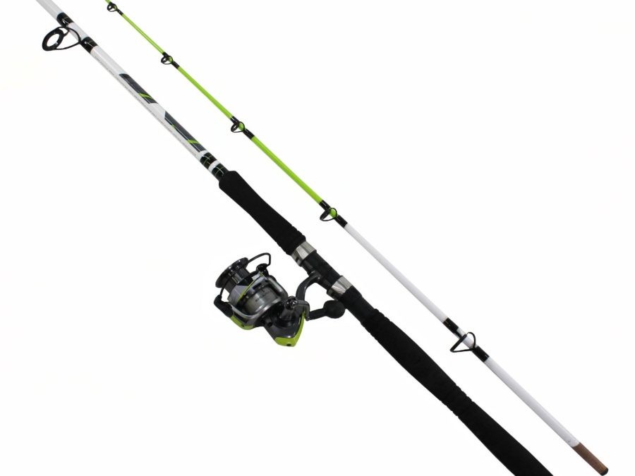 Big Cat XT Spinning Combo – 4.9:1 Gear Ratio, 7′ Length 2pc, 25-50 lb Line Rate, Ambidextrous