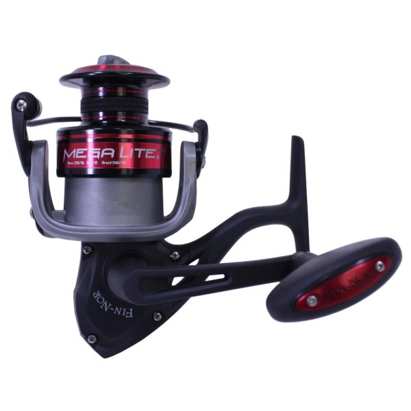 Fin Nor Mega Lite Spinning Reel – 80, 4.9:1 Gear Ratio, 42″ Retrieve Rate, 5 Bearings, Left Hand, Boxed