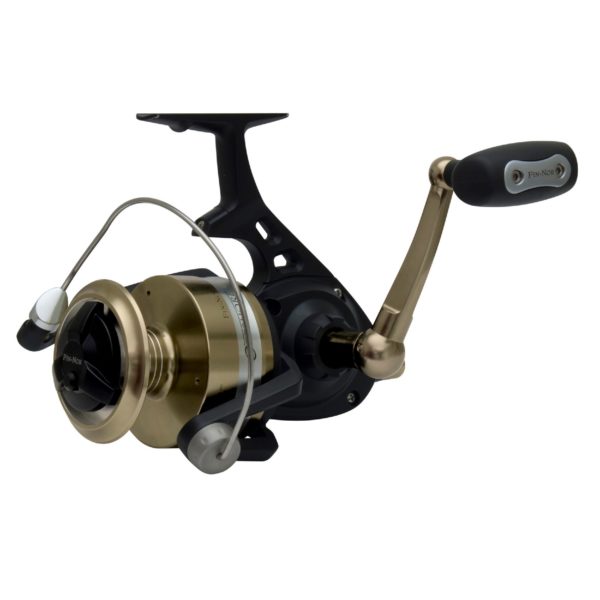 Fin-nor Offshore Spinning Reel – Size 65, 4.4:1 Gear Ratio, 38″ Retrieve Rate, 4 Bearings, Left Hand