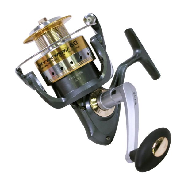 Strategy Spinning Reel – Size: 60, 5.2:1 Gear Ratio, 38″ Retrieve Rate, 8 Bearings, Ambidextrous, Boxed