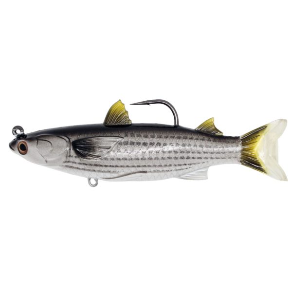 Mullet Twitchbait – Saltwater, 4 1-2″, 7-0 Hook, Medium-Slow Sinking, Silver-Black