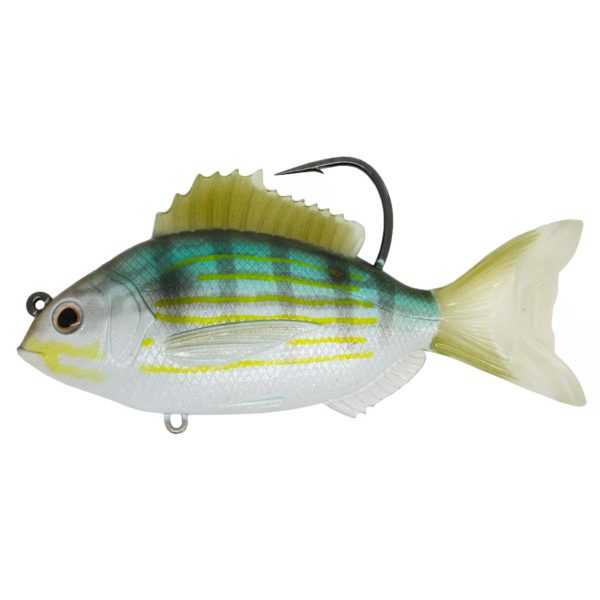 Pinfish Rattlebait – Saltwater, 4″, 7-0, Medium-Slow Sinking, Silver-Green
