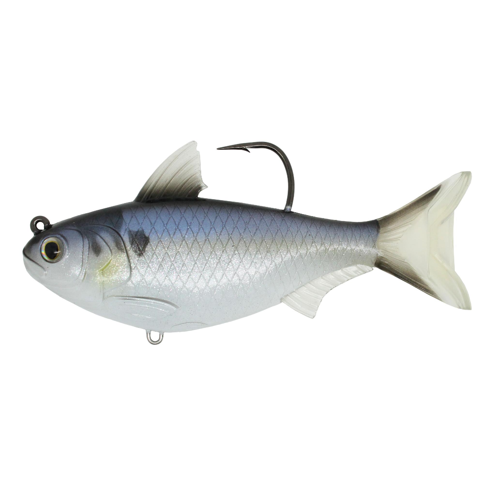 Gizzard Shad Freshwater, 4 12″ 60 Hook, MediumSlow Sinking, WhiteBlue