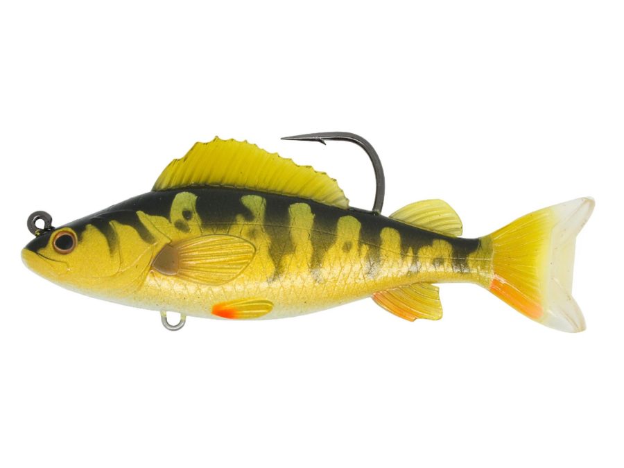 Yellow Perch – Freshwater, 5 1-2″, 9-0 Hook, Medium-Slow Sinking, Gold-Olive