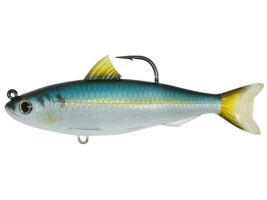 Blueback Herring Jointed Bait – Saltwater, 5 1-2″, 9-0 Hook, Medium-Slow Sinking Speed, Blue-Black