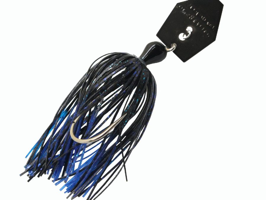 ChatterBait Original Lures – 1-4 oz Weight, 5-0 Hook, Blue-Black-Black Nickel Blade, Per 1