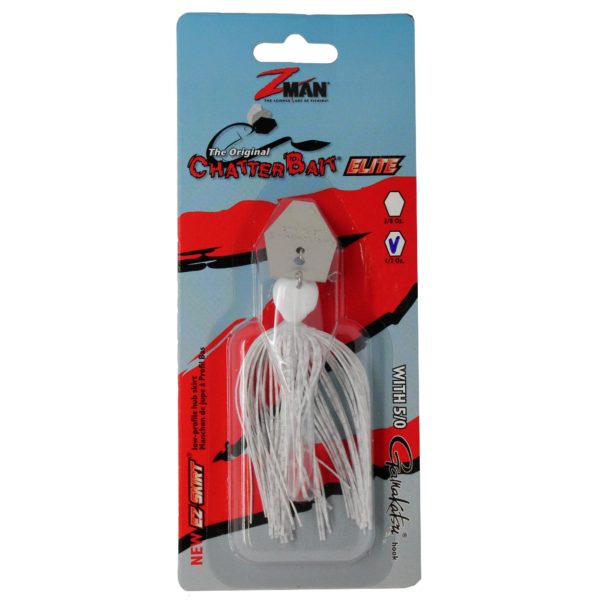 ChatterBait Elite Lures - 1-2 oz Weight, 5-0 Gamakatsu Hook, White, Per 1 ChatterBait Elite Lures – 1-2 oz Weight, 5-0 Gamakatsu Hook, White, Per 1
