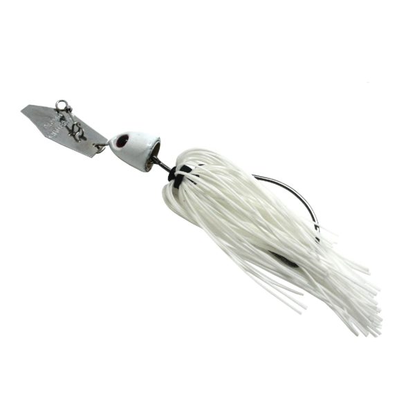 ChatterBait Freedom Lures – 3-8 oz Weight, 5-0 VMC X Long Wide Gap Hook, White-Silver Blade, Per 1