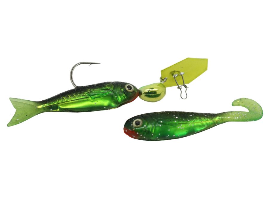ChatterBait Flashback Mini Lures – 1-8 oz Weight, Chartreuse- Fire Tiger, Per 1